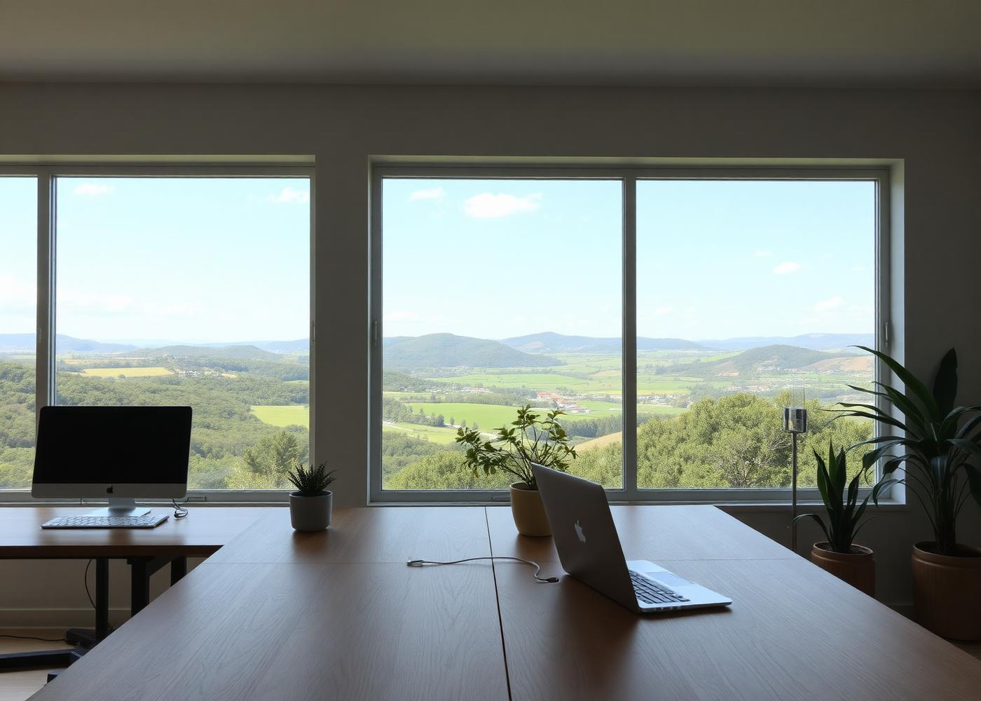 Coworking with mountain view